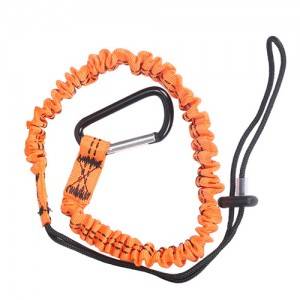 Scaffolders Fall Protection At Height Stretchable 1M Safety Tool Lanyard With Carabiner Hook