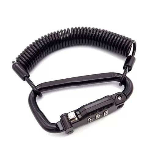 Elastic Spiral High Security Cable Lock Motorcycle Helmet Lanyard Combination Lock Featured Image
