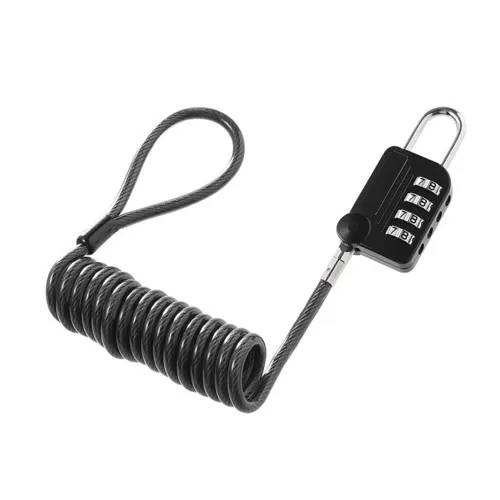 Laptop Security Anti Theft Cable Lock With Spring Spiral Lanyard Tether Featured Image