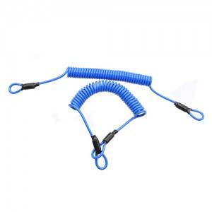 Multi Function Coiled Tool Lanyard Anti Theft Elastic Bungee With Loop Ends