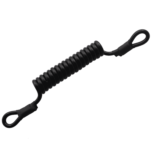 Multi-functional Securing Steel Reinforced Spring Double Loops Black Connecting Lanyard Featured Image
