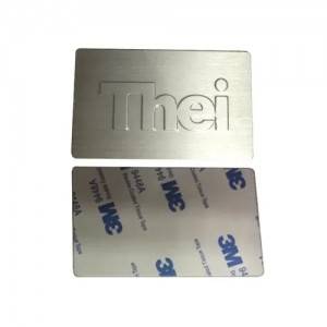 OEM / ODM Aluminum Self Adhesive Embossed Logo Sticker Metal Plate