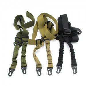 Adjustable Bungee Gun Sling Tactical Safety Rope Lanyard 2 Point Rifle Strap With Quick Release Snap Hook