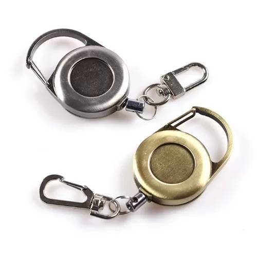 Classic Metal Retractable Badge Clip Key Holder Round Antique Matte Surface Featured Image
