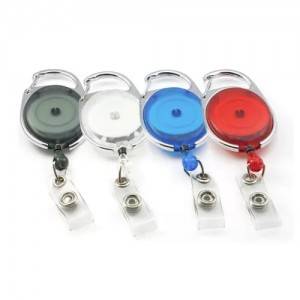 Transparent Retractable Reel Badge Holder With Vinyl Strap Safety Promotional Retractor