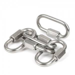 Heavy Duty Quick Link Forged Stainless Steel Oval Spring Snap Hook Auto-lock Climing Carabiner
