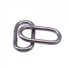 Safety Quick Link Stainless Steel Locking Oval Carabiner Climbing Snap Hook