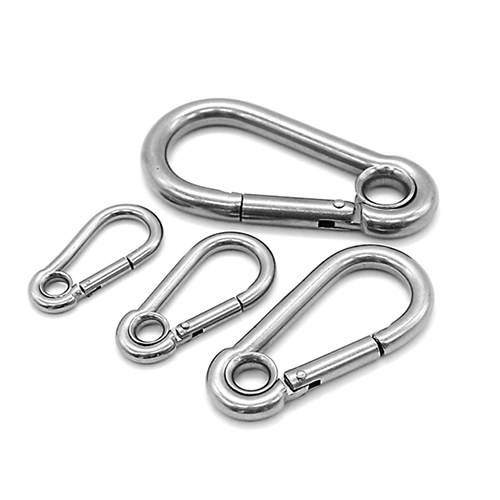 Stainless Steel Carabiner With Eye Style Nickel Color Gourd Shape Hot Selling Snap Hook nti Corrosion For Hiking / Fishing Featured Image