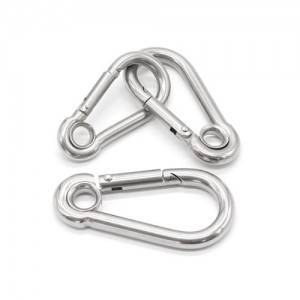 Stainless Steel Carabiner With Eye Style Nickel Color Gourd Shape Hot Selling Snap Hook nti Corrosion For Hiking / Fishing
