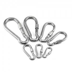 Universal Gourd Shape Snap Locking Carabiner Stainless Steel durable Safety Hardware Accessories