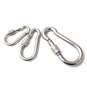 Universal Gourd Shape Snap Locking Carabiner Stainless Steel durable Safety Hardware Accessories