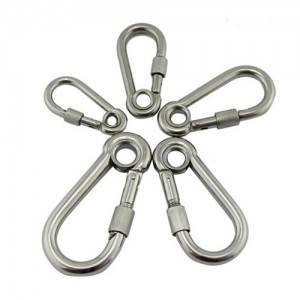 Double Safety Stainless Steel Carabiner Hook Spring Clip Hardware With Eye And Nut
