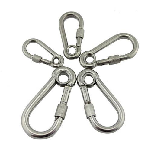 Double Safety Stainless Steel Carabiner Hook Spring Clip Hardware With Eye And Nut Featured Image