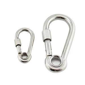 Double Safety Stainless Steel Carabiner Hook Spring Clip Hardware With Eye And Nut