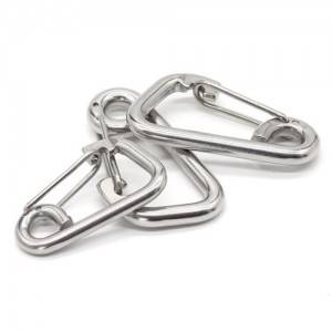 Widely Used Stainless Steel Simple Snap Hook With Eye High Polished Climbing Locking Carabiner Clips