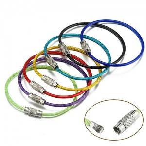 150mm Long Stainless Steel Wire Loops Ring Colorful For Key / Luaggage Tag
