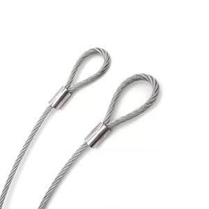 Fall Protection Wire Rope Lanyard Steel Wire Sling Stainless Steel With String Loops