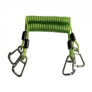 Deluxe Spring Coiled Lanyard Cord For Attaching Dive Gear Hands Free Water