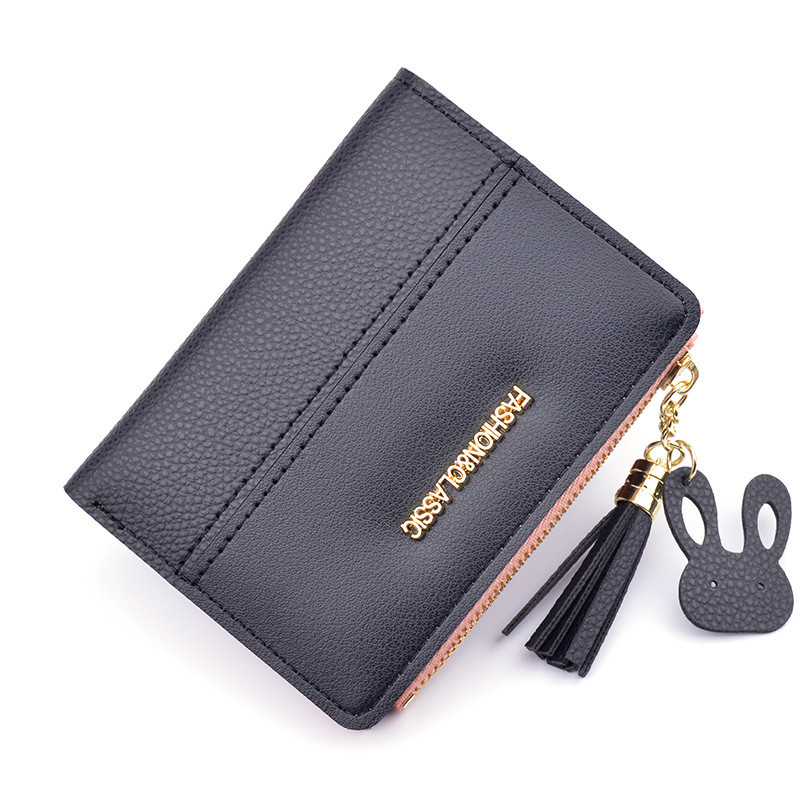 New Wallet Lady Short Fashion Korean Zipper Tassels 2 Fold Wallet Featured Image