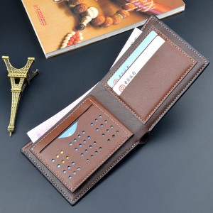 New Men’s Wallet Fashionable Simple Short Wallet Horizontal Section Casual 3 Fold Soft Wallet