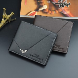 Fashion new ultra-thin wallet multi-card position 3 fold youth zipper horizontal business soft wallet
