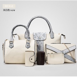 Ladies Fashion 6 Set Handbag PU Leather Portable Shoulder Wallet Female Bag