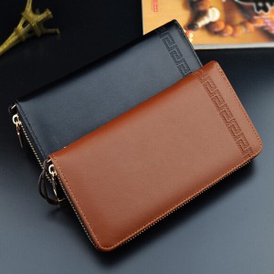 Casual Men’s Wallet Long Clutch Bag Zipper Wallet Multifunctional Handbag Men’s Wallet