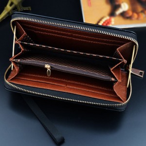 Casual Men’s Wallet Long Clutch Bag Zipper Wallet Multifunctional Handbag Men’s Wallet