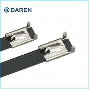 Stainless steel cable Ties-L Type Ball-Lock Polyester Coated Ties