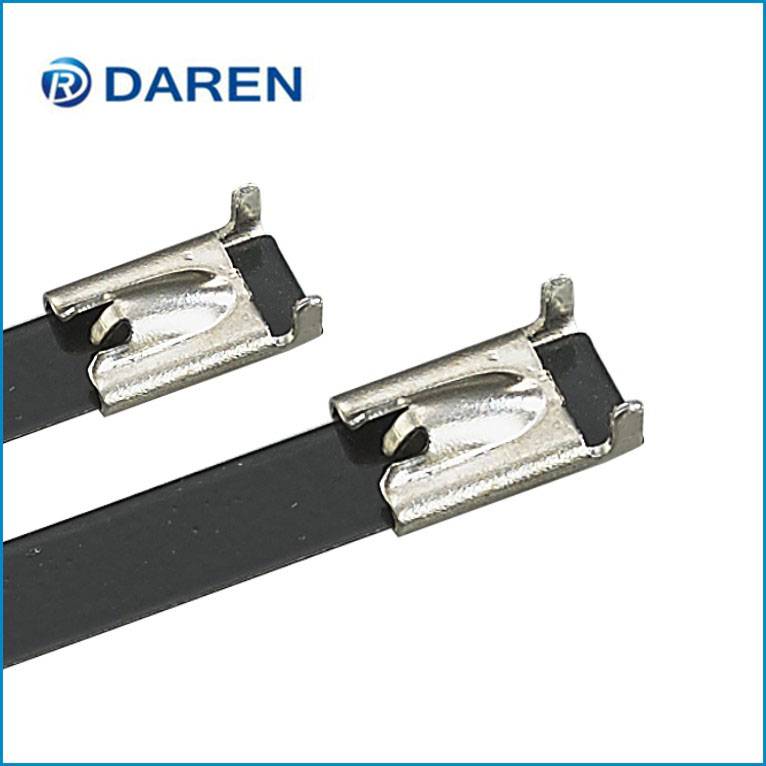 Stainless steel cable Ties-L Type Ball-Lock Polyester Coated Ties