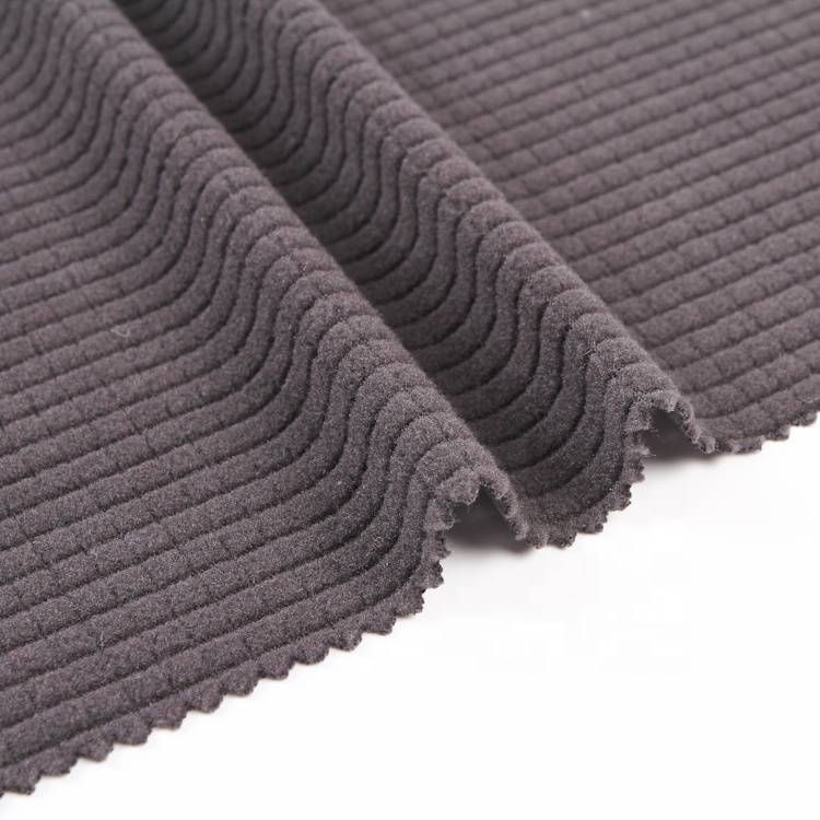 High quality fancy mini grid micro polar polyester jacquard plaid  fleece fabric