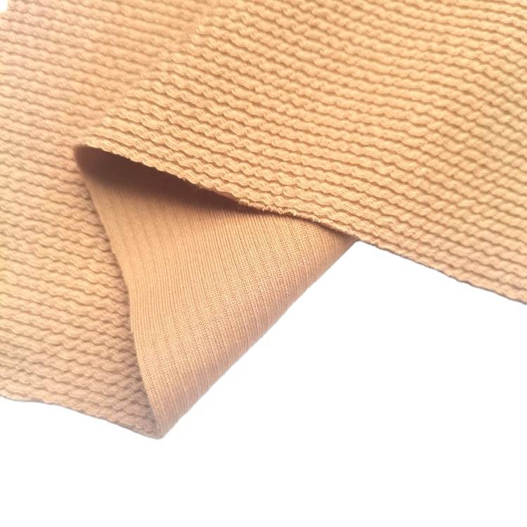 high quality smooth feeling polyester spandex double sided knitted spandex rib fabric for sale