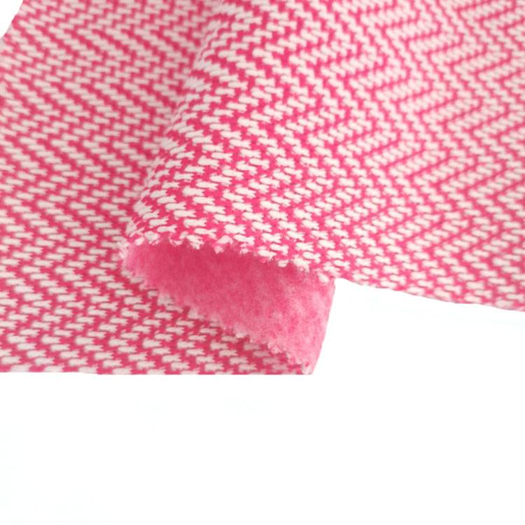 wholesale CD yarn herringbone pattern  Hacci Sweater fleece one side brushed fabric