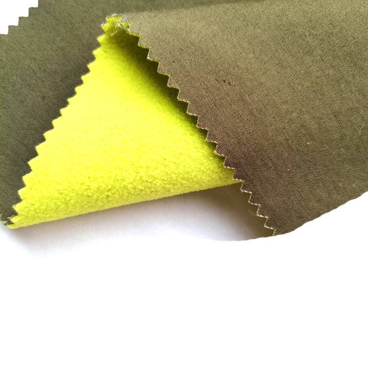 high quality cotton twill fabric bonded polar fleece fabric cotton polyester fabric for sale