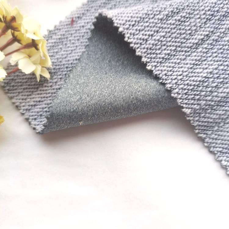 good quality 100 polyester coarse needle hacci sweater fabric bonded interlock fabric for sale
