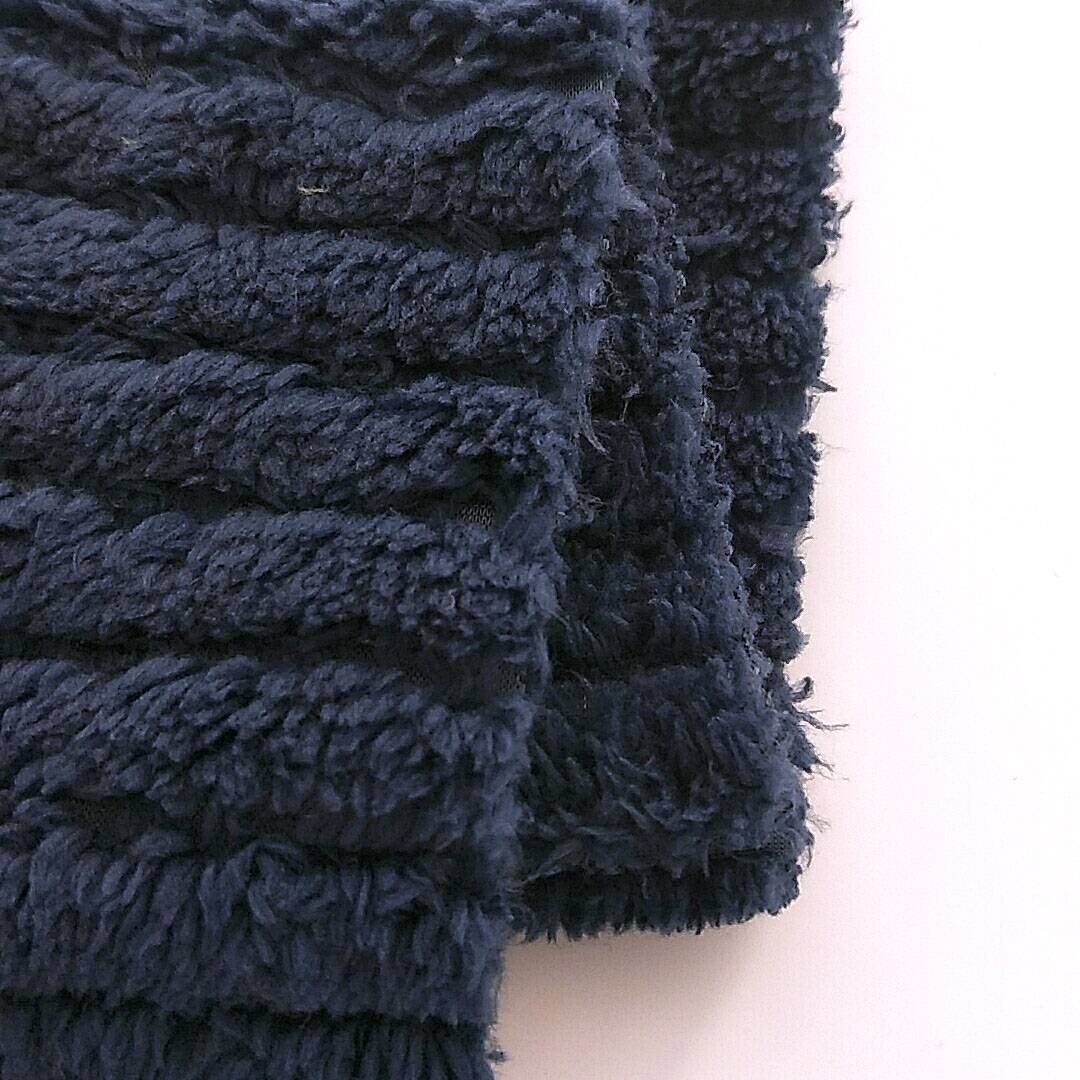 comfortable hand feeling two side stripes shu velveteen fabric in knitting