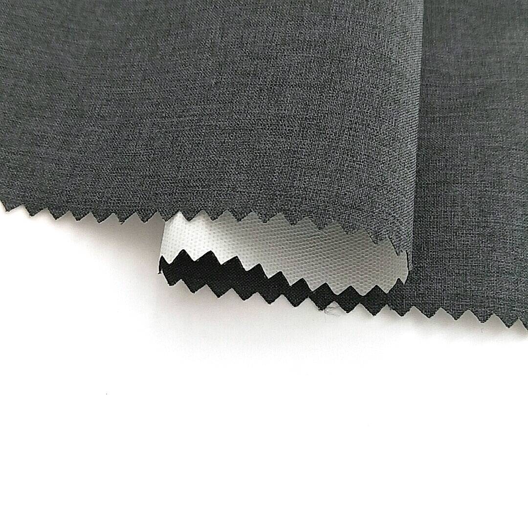 High quality 100% polyester cationic 4 way stretch softshell fabric with milky lamination bonded TPU
