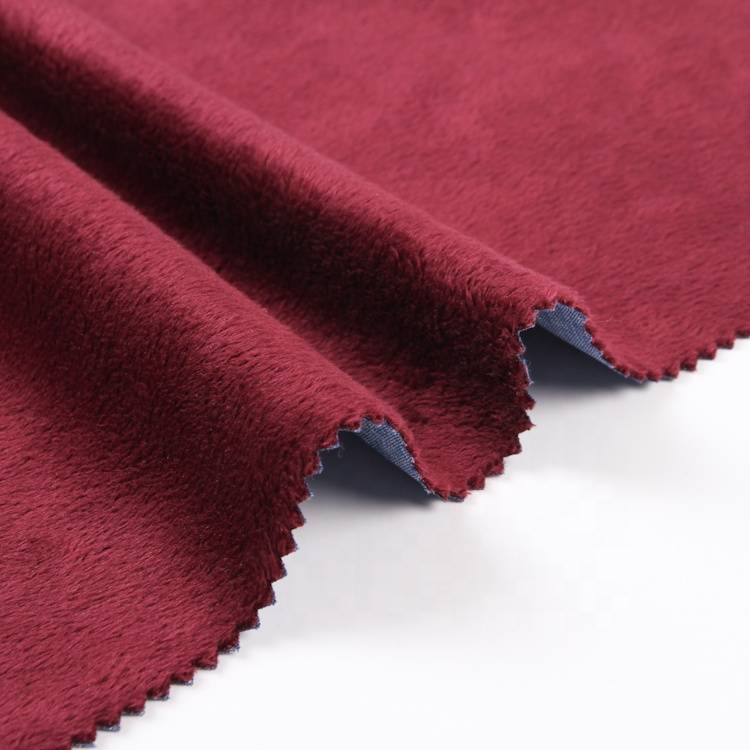 Shrink-resistant plain dyed cationic woven bonded super soft plush knit fabric