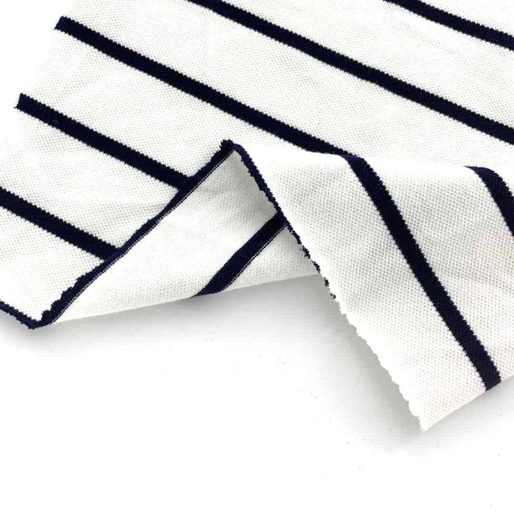 Manufacturer custom stripe single jersey knitted cotton fabric