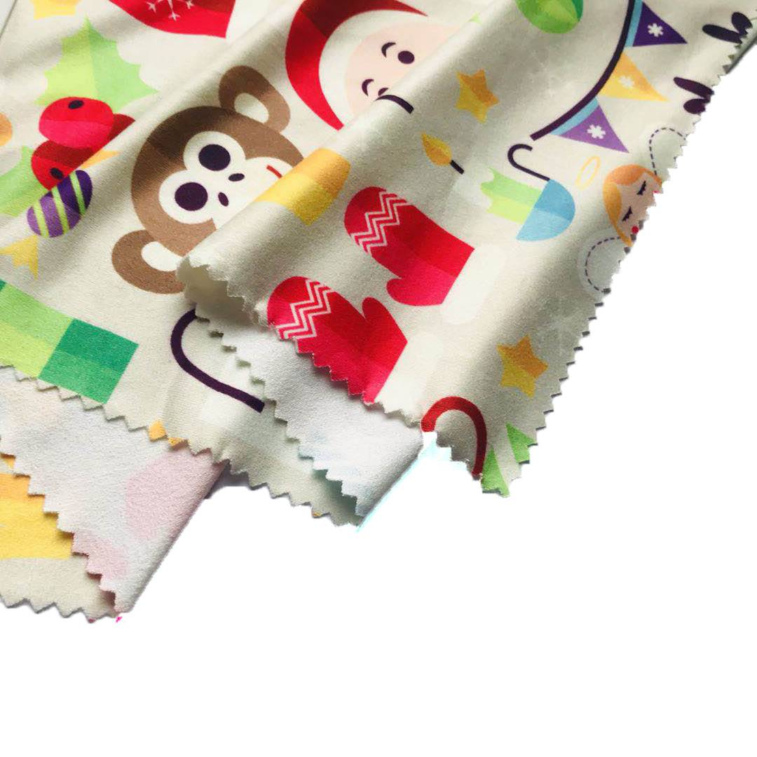 Christmas Design Stretchy Printed Milk Silk Fabric for Christmas Garment Upholstery