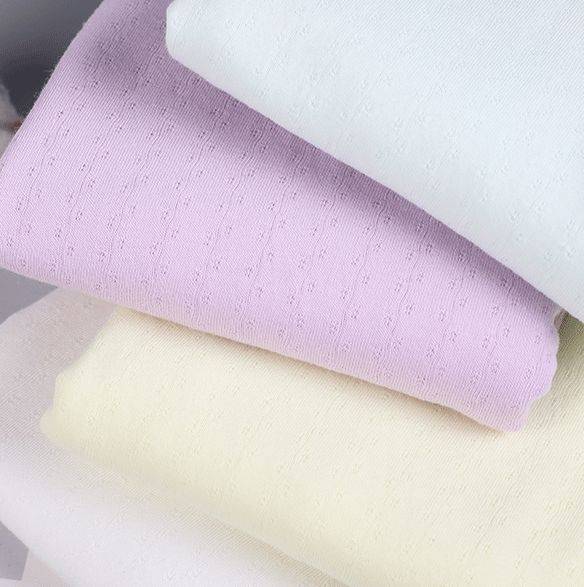 Cotton knitted jacquard fabric baby fabric single side striped Jersey breathable sweater cloth wholesale