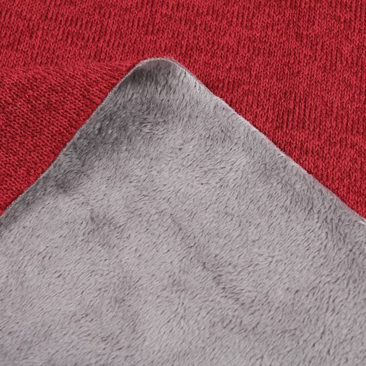 Super soft plush Sweater jersey fabric weft knitted bonded fabric