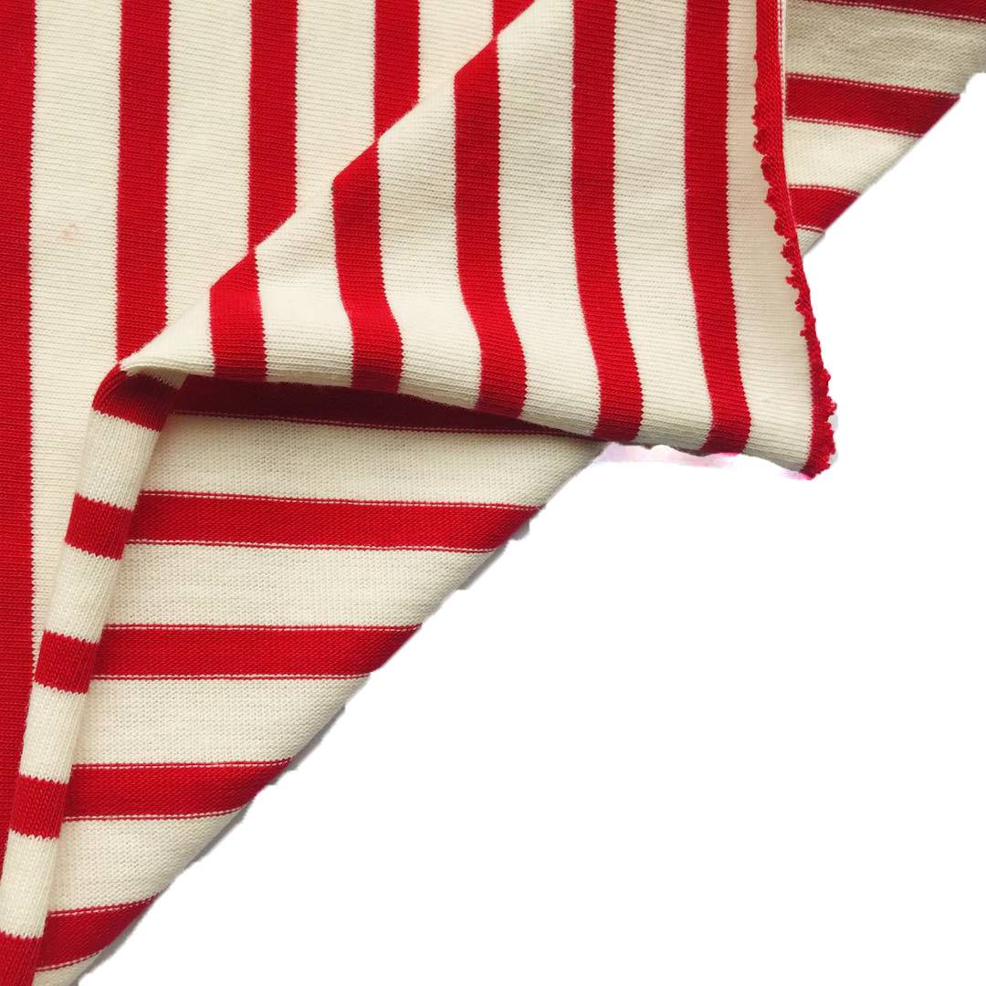 Popular Design 100%Cotton Stripe Yarn Dyed Jersey Fabric for Cloth