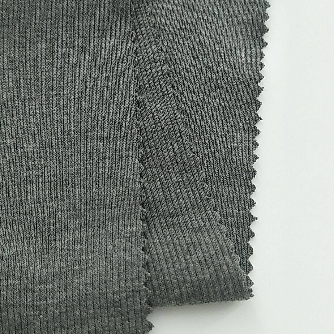 ShaoXing STARKE hot selling in-stock TC melange gray rib jersey fabric for T-shirts