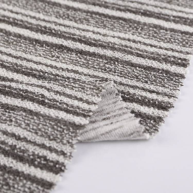 hot selling yarn dyed rayon knitted stripe slub french terry fabric for garment