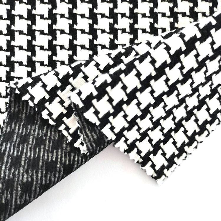 fashion style 55 polyester 45 cotton knitted customized pattern jacquard knit fabric