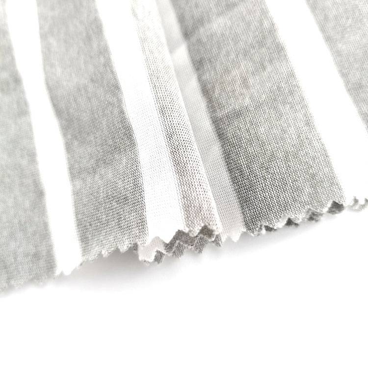 Stripes 100 polyester cationic yarn dyed brushed knitted jersey fabric