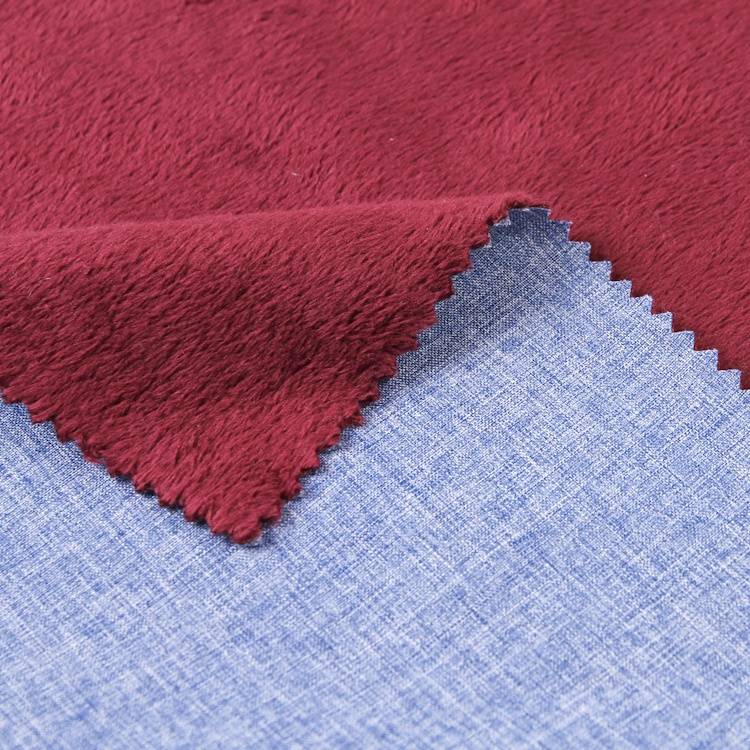 Shrink-resistant plain cationic woven fabric bonded super soft plush fabric
