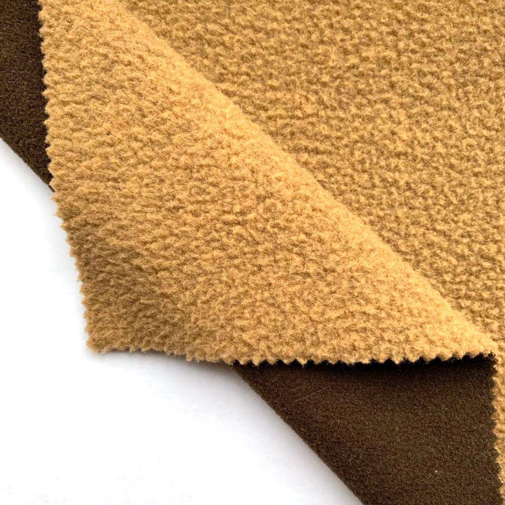 100% polyester microfiber pile fabric sherpa for leather coat