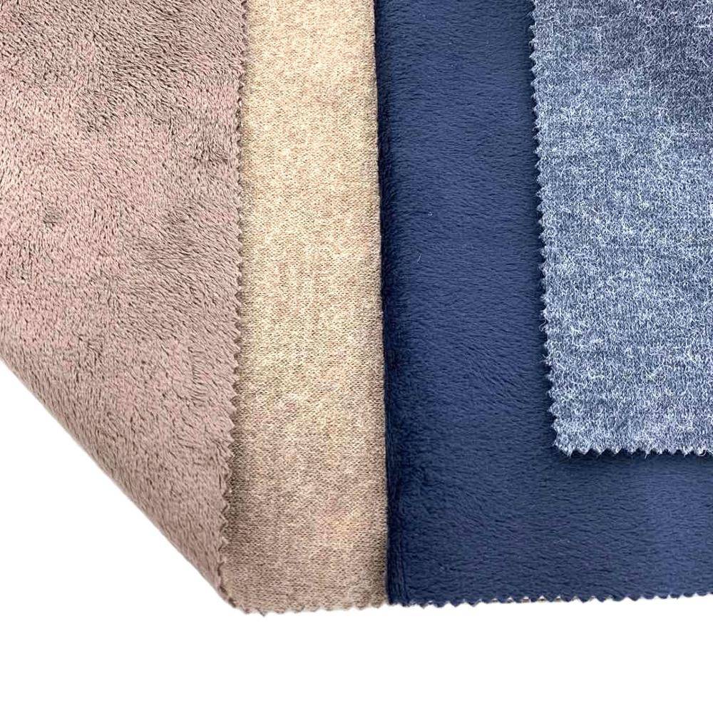 2020 new arrival faux fake fur bonded polyester fleece fabric for coat hoodies